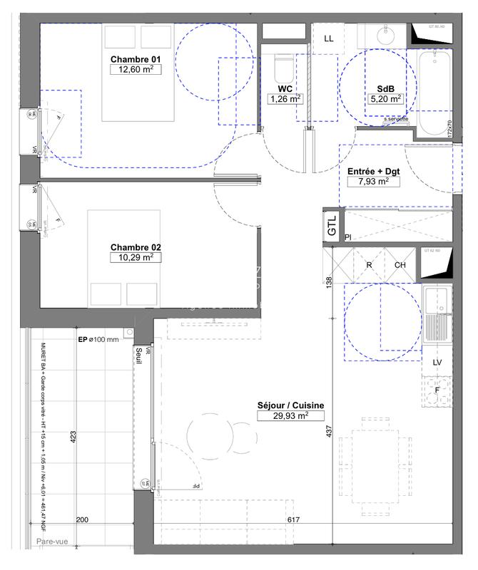 Appartement - 67 m² - 3 pièces
