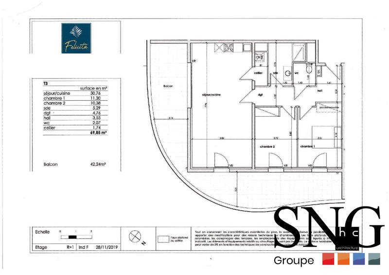 Appartement - 70 m² - 3 pièces