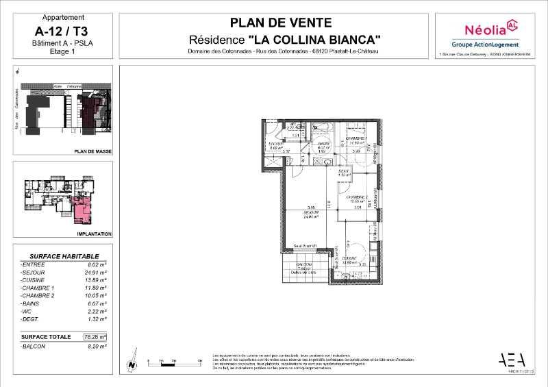 Appartement - 78 m² - 3 pièces