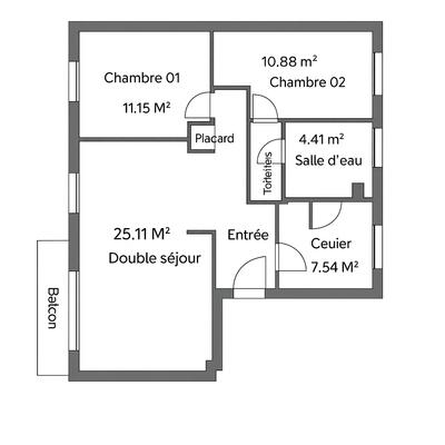 Appartement - 67 m² - 4 pièces