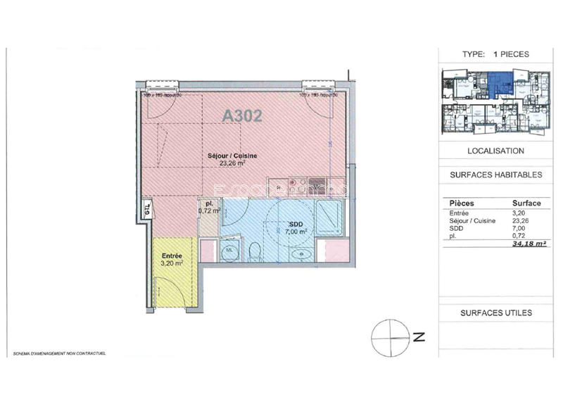 Appartement - 34 m² - 1 pièce