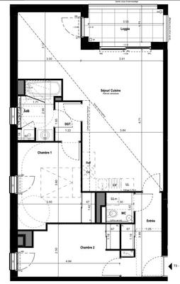 Appartement - 75 m² - 3 pièces