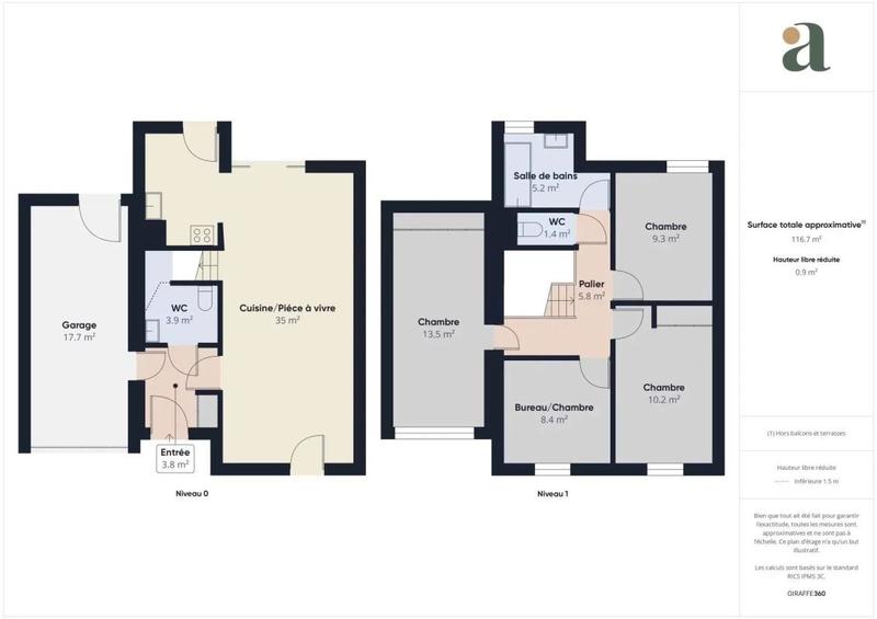 Appartement - 97 m² - 5 pièces