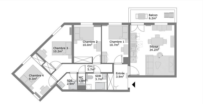 Appartement - 84 m²