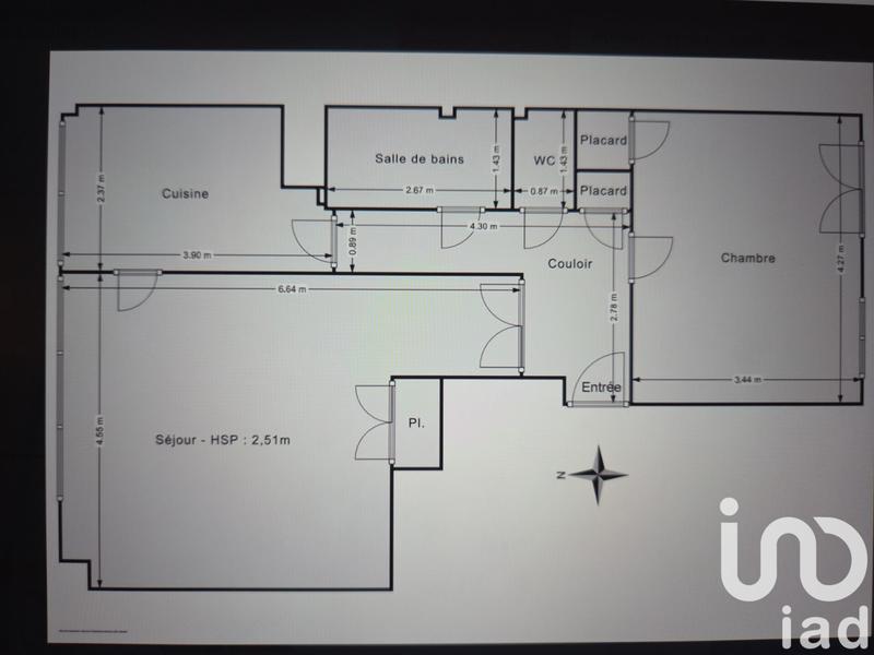 Appartement - 60 m² - 2 pièces