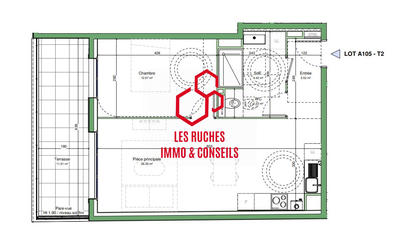 Appartement - 49 m² - 2 pièces