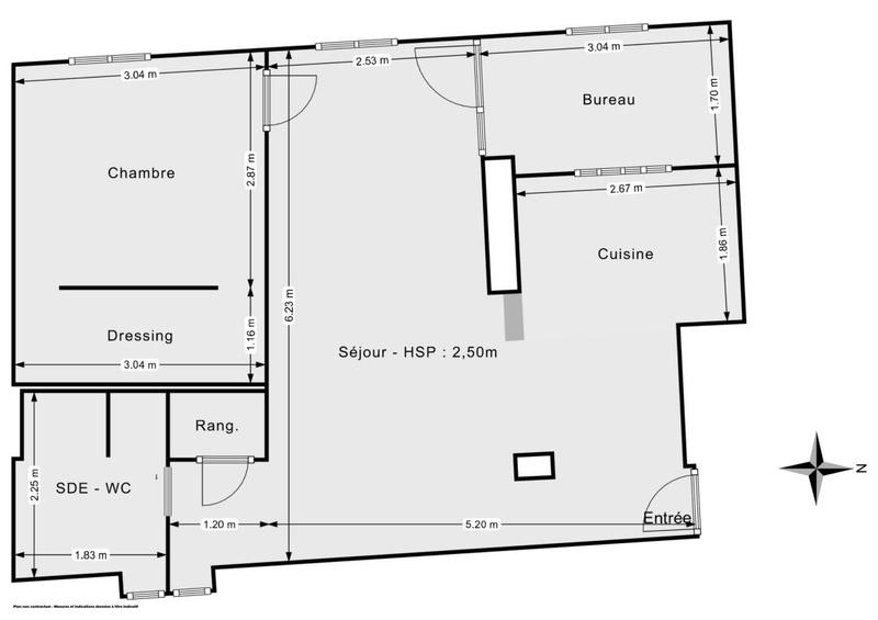 Appartement - 50 m² - 2 pièces