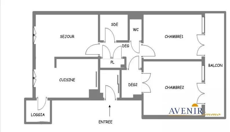 Appartement - 65 m² - 3 pièces