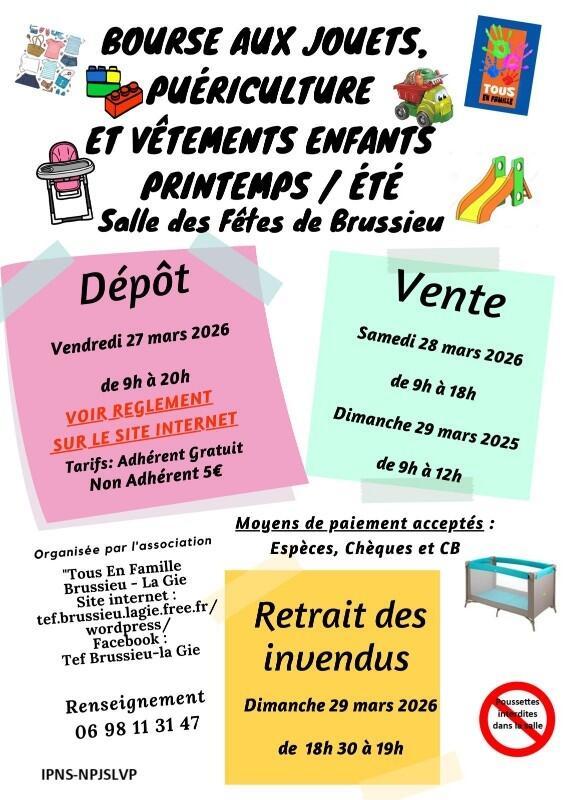 Bourse aux jouets - puériculture - vêtements