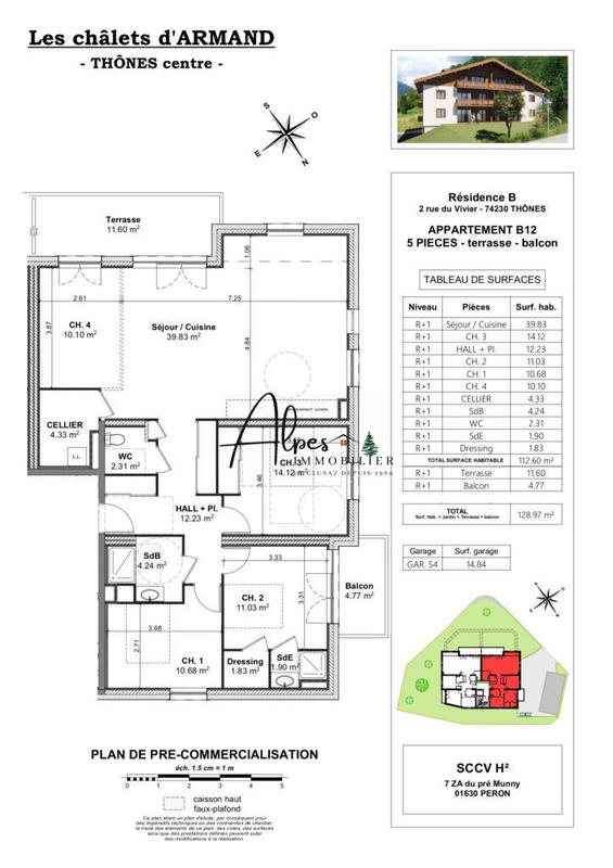 Appartement - 80 m² - 3 pièces