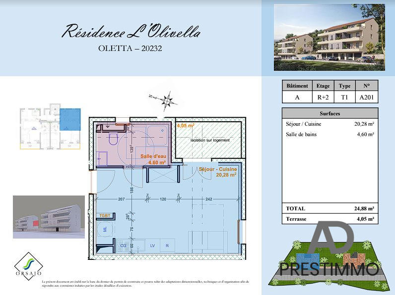 Appartement - 25 m² - 1 pièce