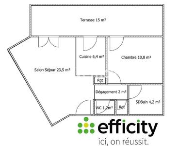 Appartement - 46 m² - 2 pièces