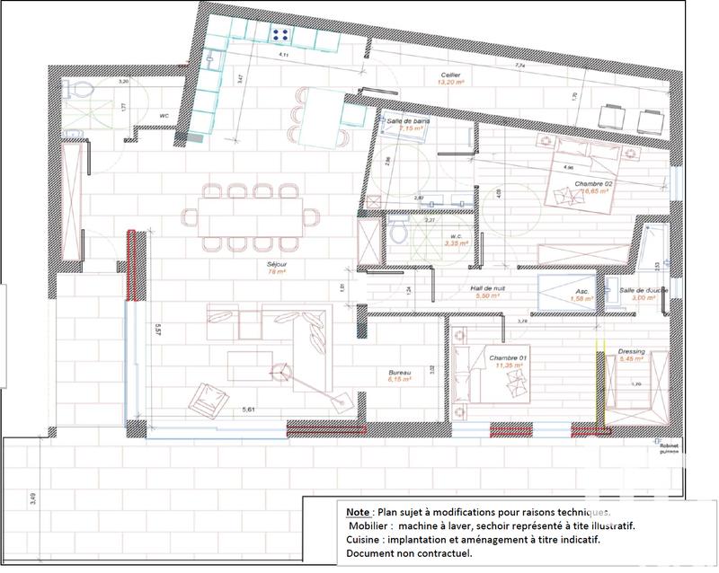 Appartement - 141 m² - 3 pièces