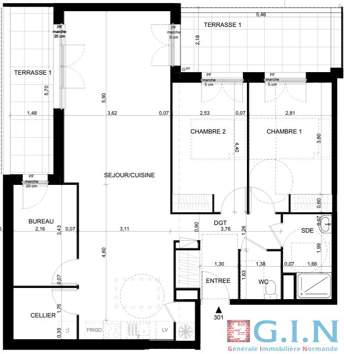 Appartement - 88 m² - 4 pièces