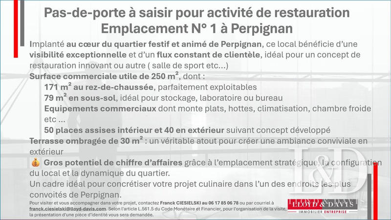 Fonds de commerce - Local commercial - 270 m²