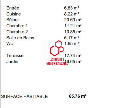 Appartement - 66 m² - 3 pièces