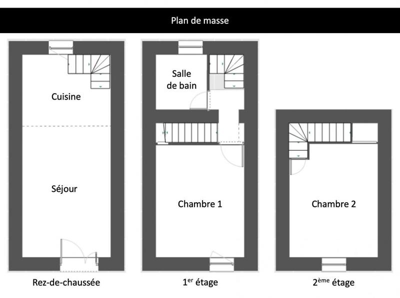 Maison - 50 m² - 3 pièces