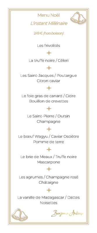 Menu de Noel - l'instant Millénaire