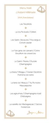 Menu de Noel - l'instant Millénaire