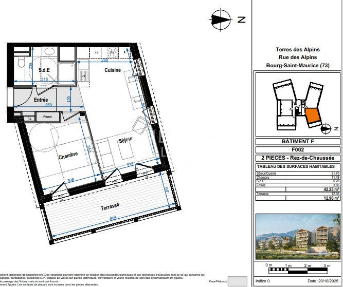 Appartement - 42 m² - 2 pièces
