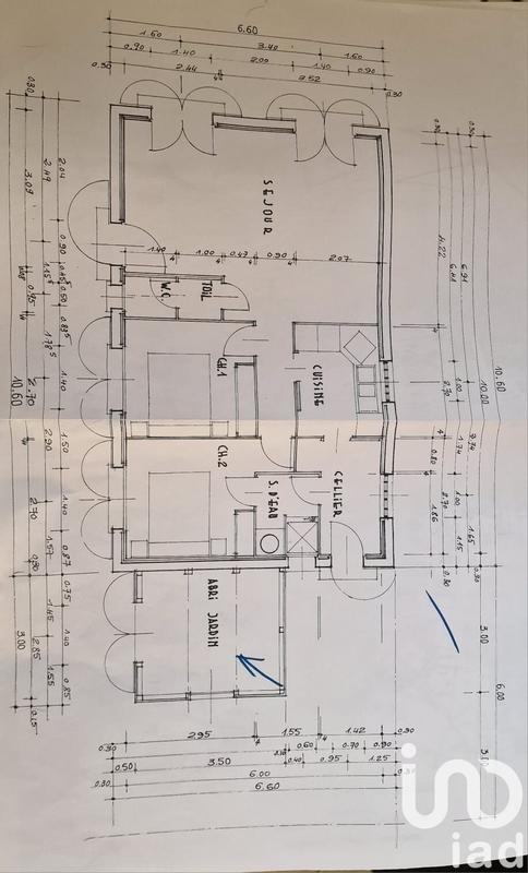 Maison - 62 m² - 3 pièces