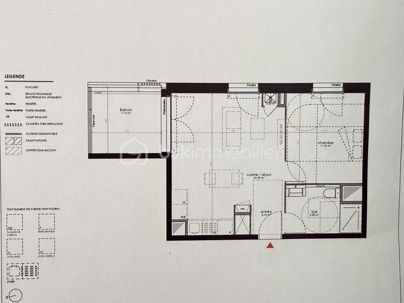 Appartement - 42 m² - 2 pièces
