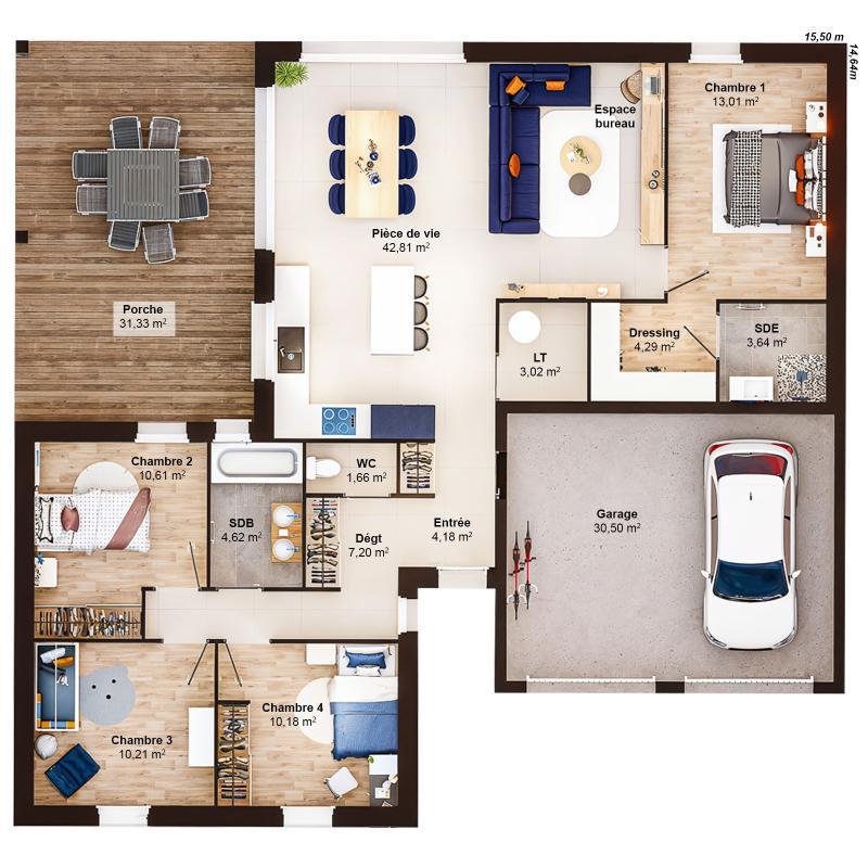 Maison - 115 m² - 6 pièces