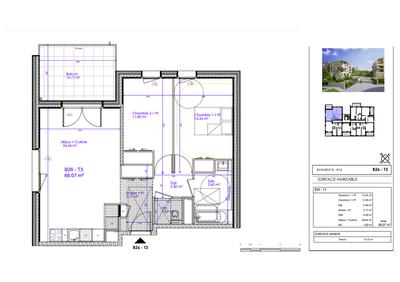 Appartement - 66 m² - 3 pièces