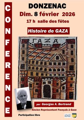 Conférence « Histoire de Gaza» par Georgre a Bertrand ancien représentant français à Gaza