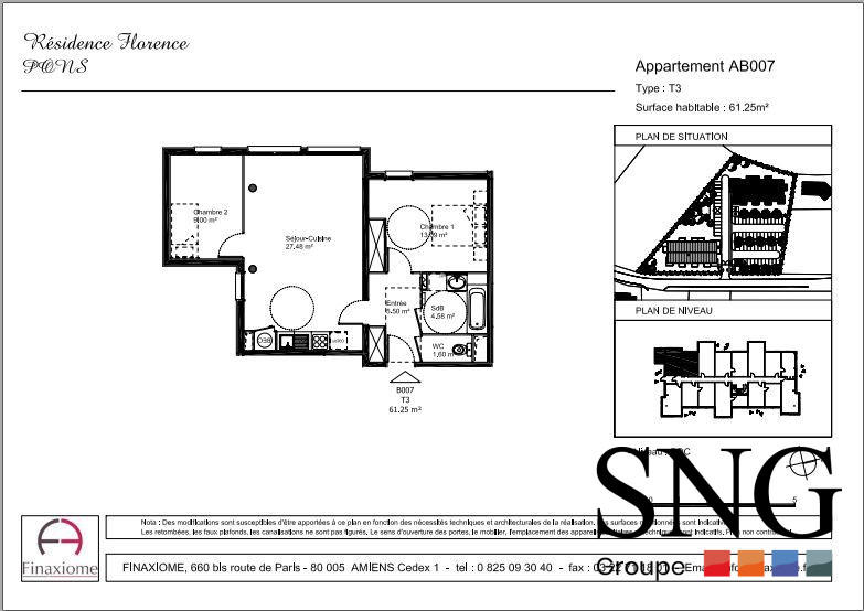 Appartement - 61 m² - 3 pièces