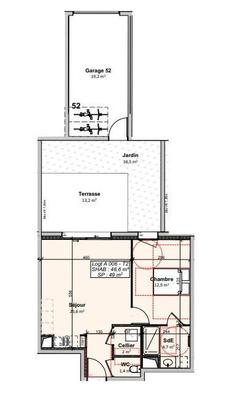 Appartement - 47 m² - 2 pièces
