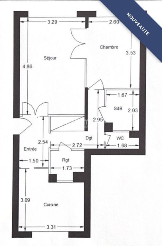 Appartement - 50 m² - 2 pièces