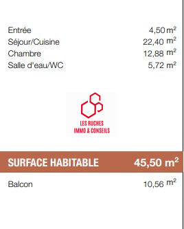 Appartement - 46 m² - 2 pièces