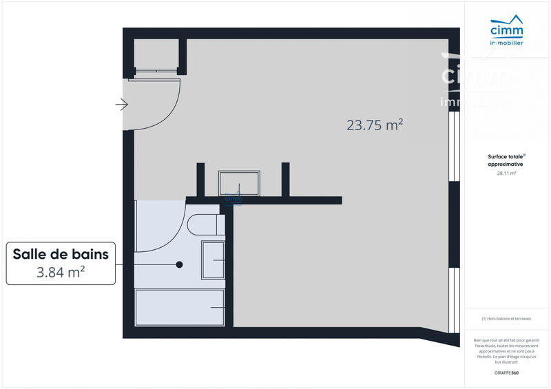 Appartement - 28 m² - 1 pièce