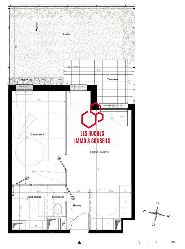 Appartement - 43 m² - 2 pièces