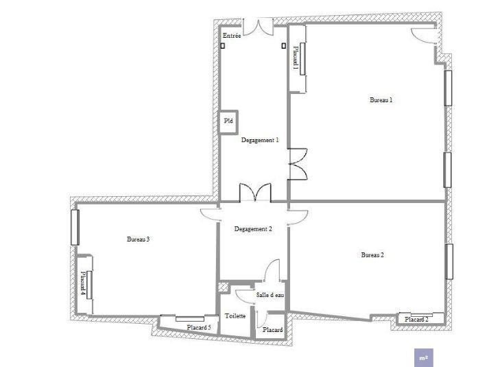 Bureau - 99 m² - 4 pièces