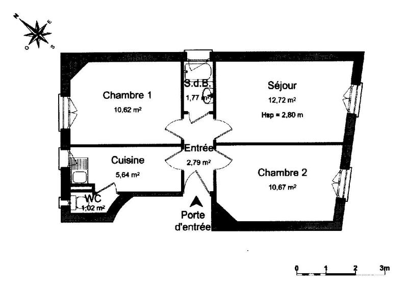 Appartement - 45 m² - 3 pièces