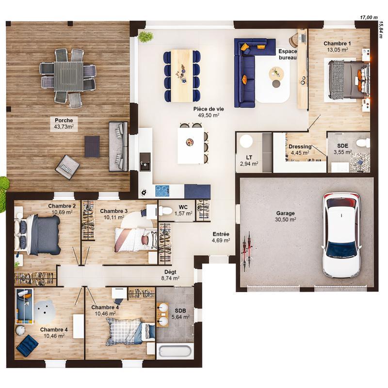 Maison - 136 m² - 7 pièces