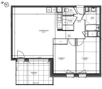 Appartement - 71 m² - 3 pièces