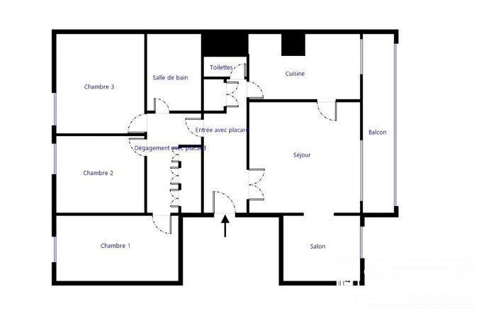 Appartement - 89 m² - 5 pièces