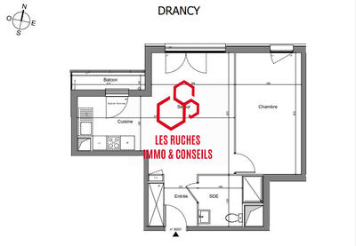 Appartement - 49 m² - 2 pièces