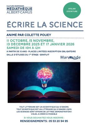 Atelier d'écriture - &quot;Ecrire la Science &quot; à la Médiathèque
