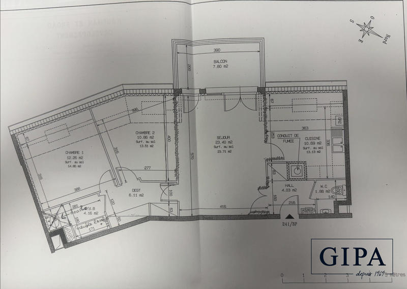 Appartement - 73 m² - 3 pièces
