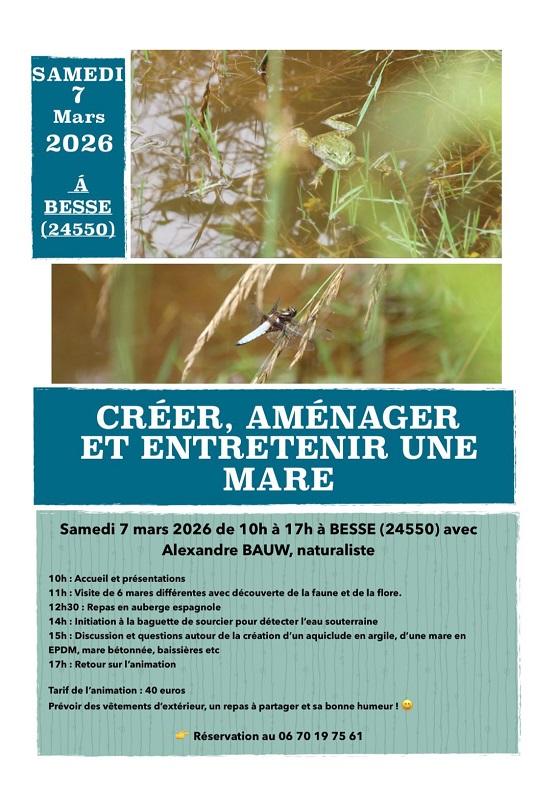 Créer, Aménager et entretenir une mare avec Alexandre Bauw