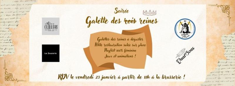 Soirée galette des reines à la brasserie Quat'Sous