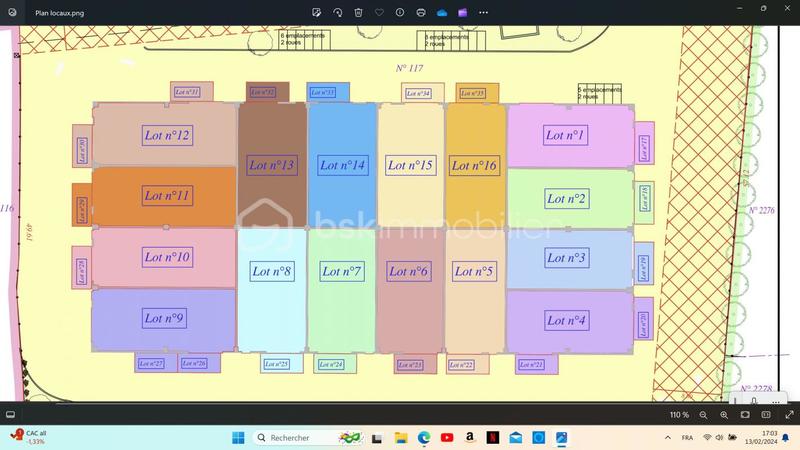 Bureau - 100 m² - 1 pièce