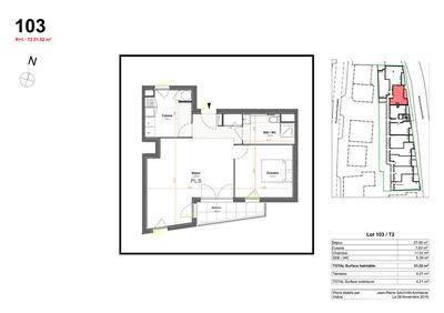 Appartement - 51 m² - 2 pièces