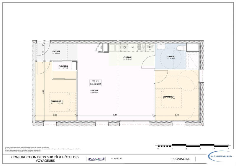 Appartement - 62 m² - 3 pièces