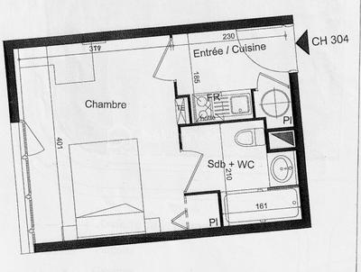 Studio - 21 m² - 1 pièce