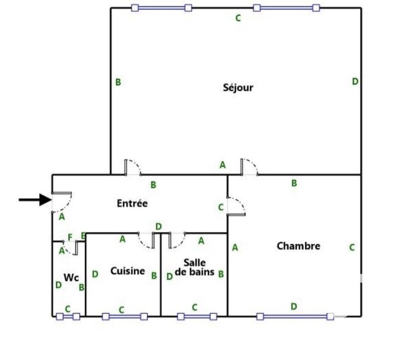 Appartement - 58 m² - 3 pièces